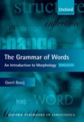 The Grammar of Words: An Introduction to Linguistic Morphology 封面